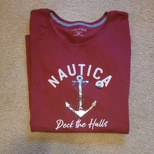 Nautica Burgundy Anchor Tee
